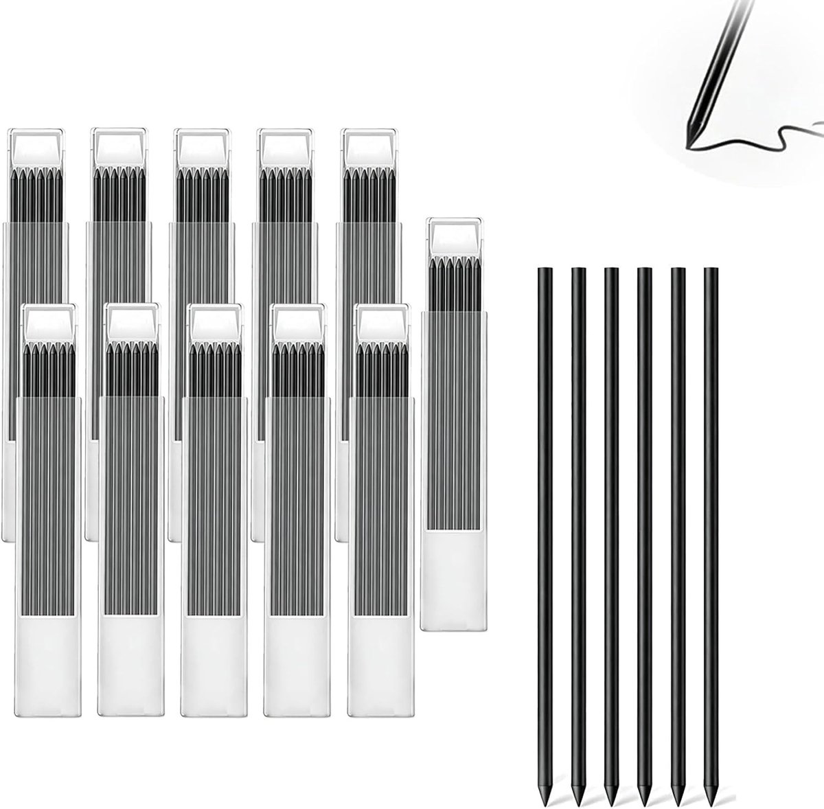 Houten Potlood 2.8mm, Vervangingen voor HB Tekenpotlood, Ideaal voor Houtbewerking en Schetsen