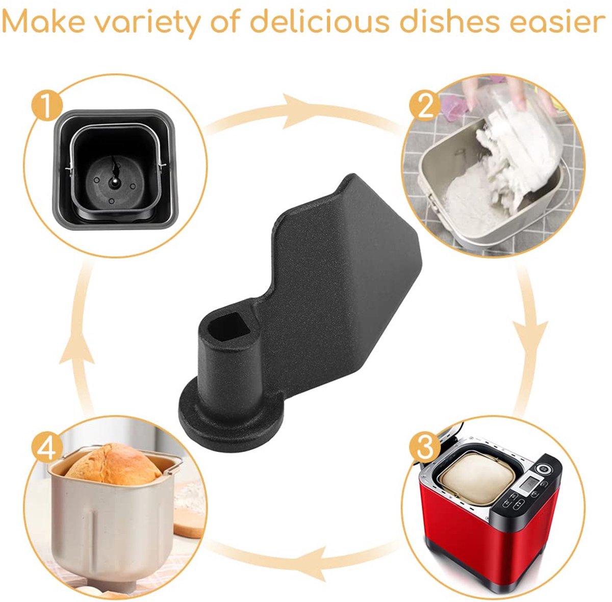 Broodbakmachine Paddle Non-Stick - Universele vervangingshaak - Geschikt voor kneden en mixen - Ideaal voor thuisbakken - ShopVlot