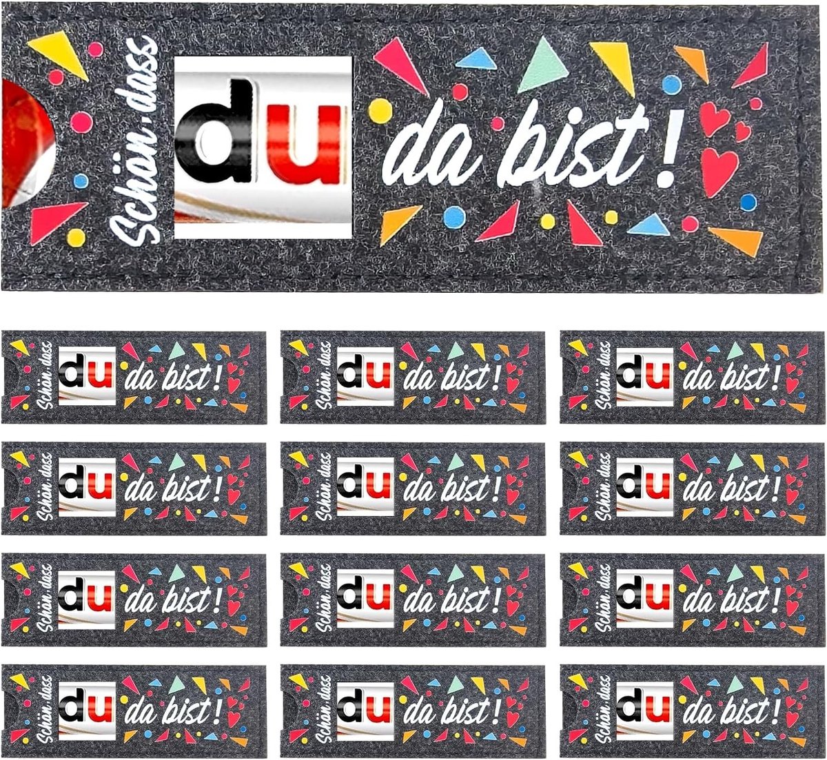 12 zakjes chocoladevilt voor geschenken, 14 x 5 cm, duurzame verpakking voor bruiloften, verjaardagen en feestjes, grijs