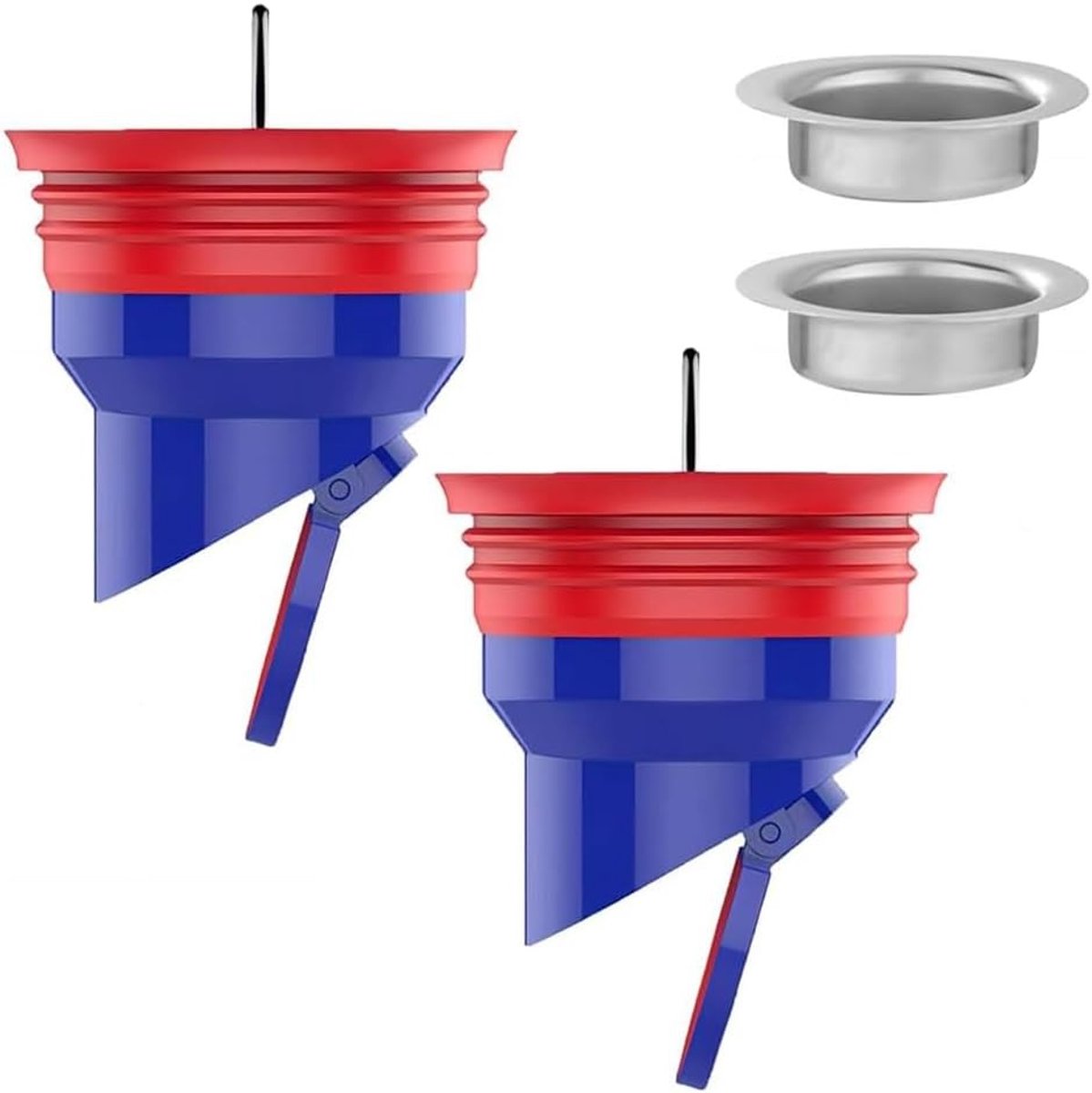 2 Stuks Afvoer Terugstroombeveiliging voor Bad en Douche - Anti-Geurtjes Afvoerstopper voor Douche en Wastafel