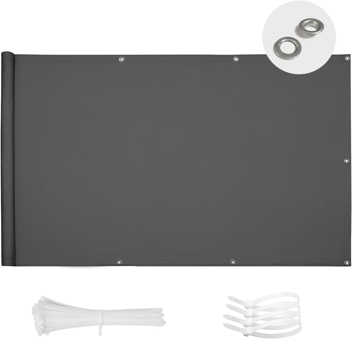 Inkijkbescherming balkon 90 x 200 cm - antraciet - reling voor buiten - privacy en veiligheid - ShopVlot