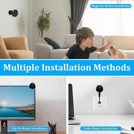 Mini Camera - WLAN Camera - Binnen Beveiligen - Bewegingssensor Nachtzicht - 5 x 5 x 2 cm - Zwart — afbeelding 3
