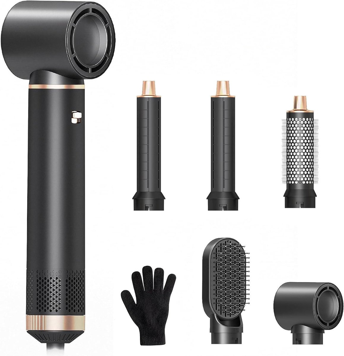 Haarstyler Set - Multistyler Föhn - Haar Stylen - 5-in-1 Functionaliteit - 800g - Zwart