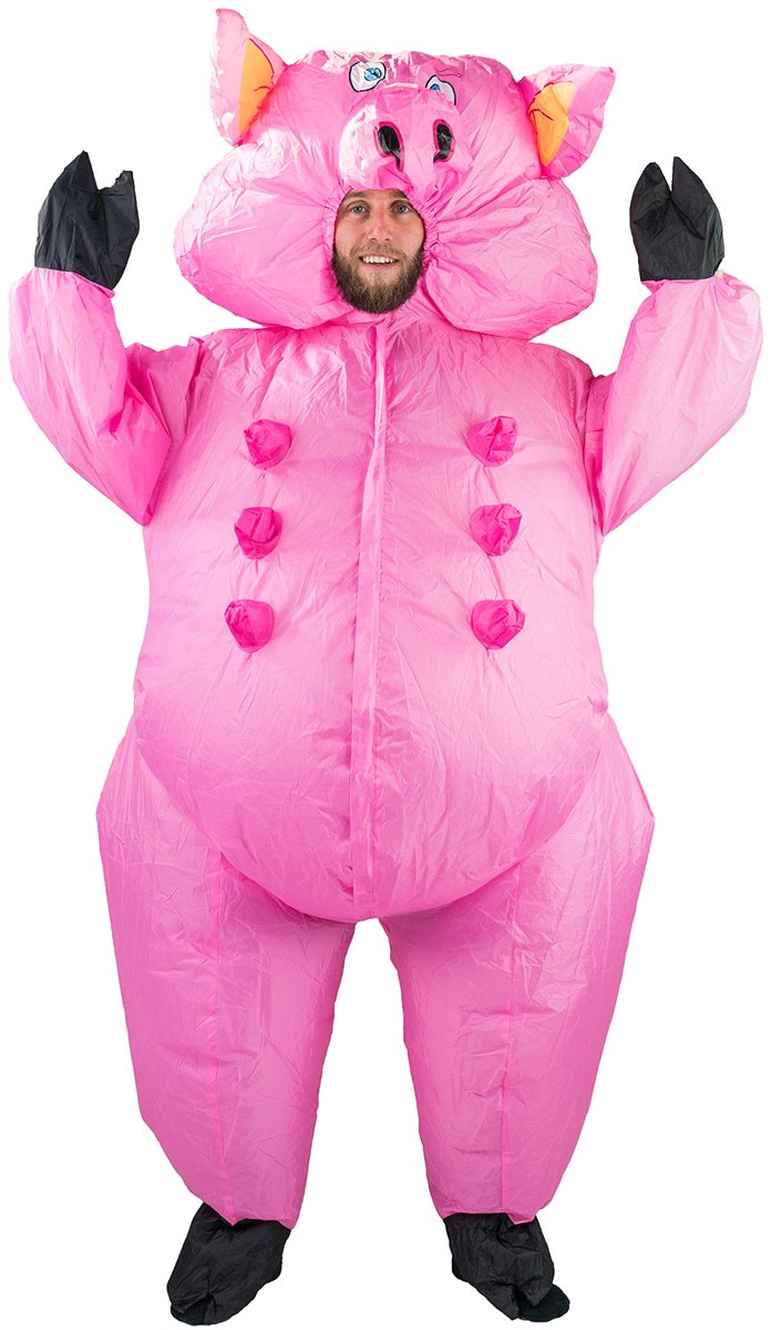Opblaasbaar varkenskostuum volwassene - kleurrijk - comfortabel - perfect voor feesten - ShopVlot