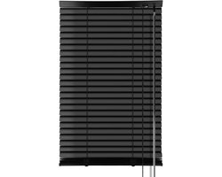 Jaloezieën 110 x 160 cm - Aluminium - Zwart - Zonder boren met klemclips - Luxento