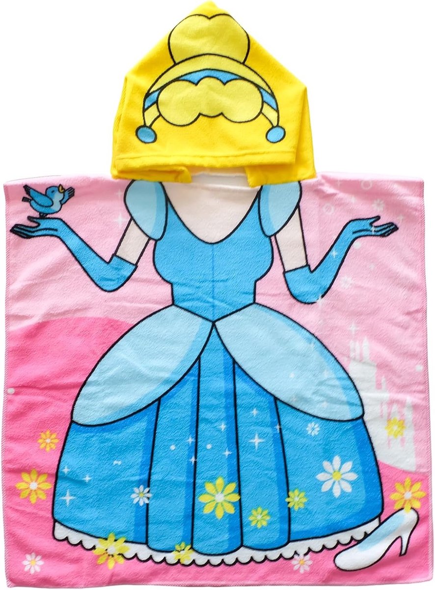 Poncho Handdoek voor Kinderen met Kap, Ideaal voor Thuis, Badkamer, Strand en Zwembad Activiteiten