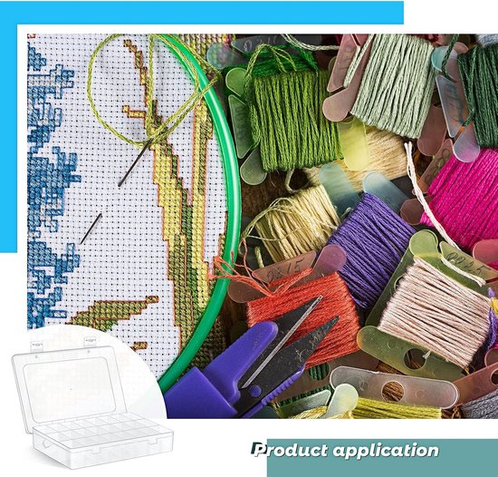 Organiseer je Borduurdraden met 24 Compartimenten en 50 Plastic Spoelen voor Handwerken en Borduren met Stickers — afbeelding 3