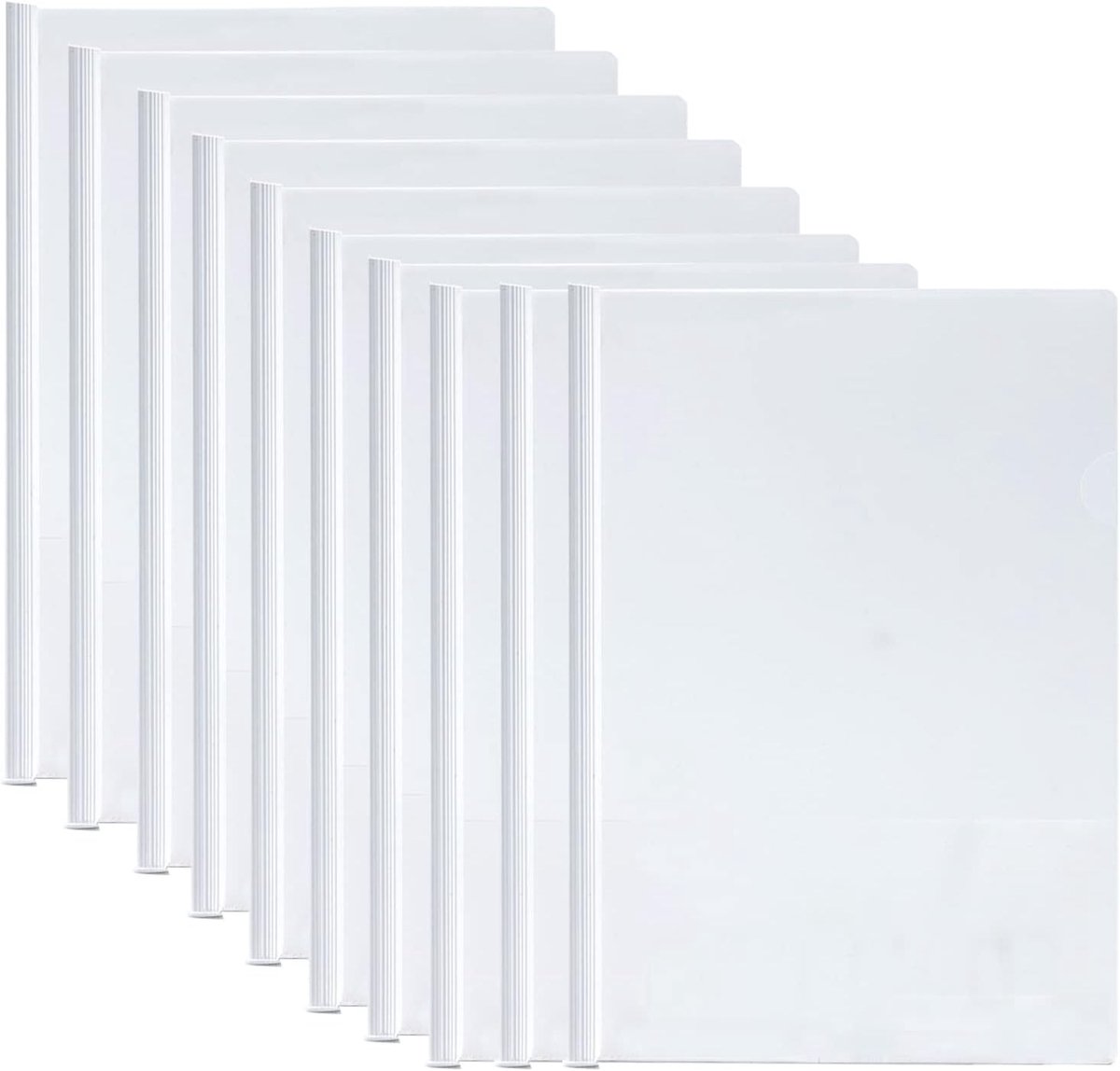 Transparante A4 Sliding Bar Binders - 10 Stuks, Plastic Rapporthoezen, Clip Bar Bestanden voor Thuis, School en Kantoor, Documenten en Classificatie