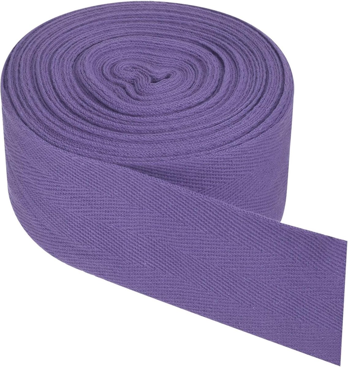 Katoenen keperstof tape 5 cm x 10 meter - Visgraat biasband voor naaien, ambachtelijke projecten en geschenkverpakking in diep paars