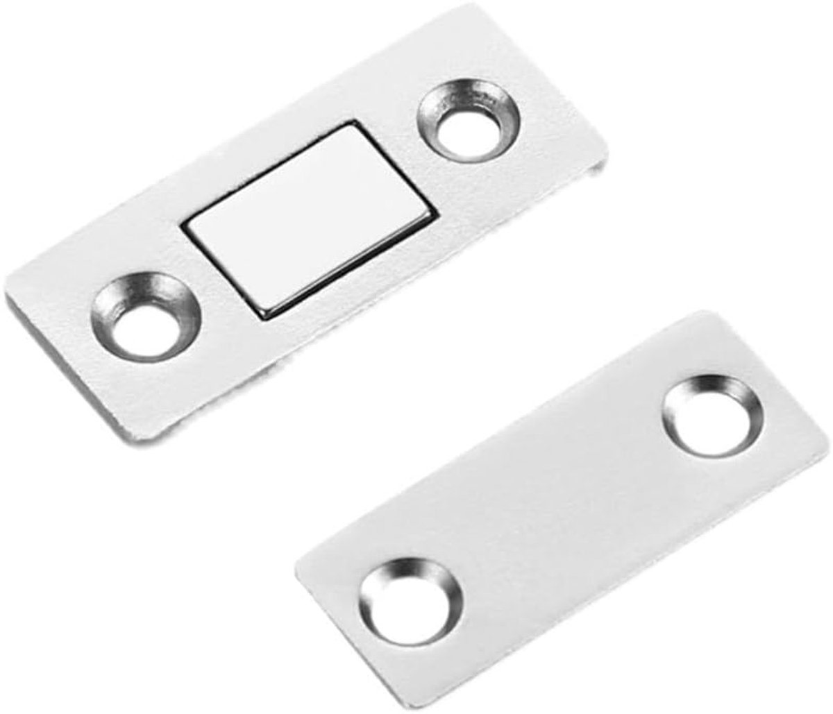 Deurmagneet ultradun - roestvrij staal - 8 stuks - zelfklevende magneetsluiting voor kastdeuren - ShopVlot