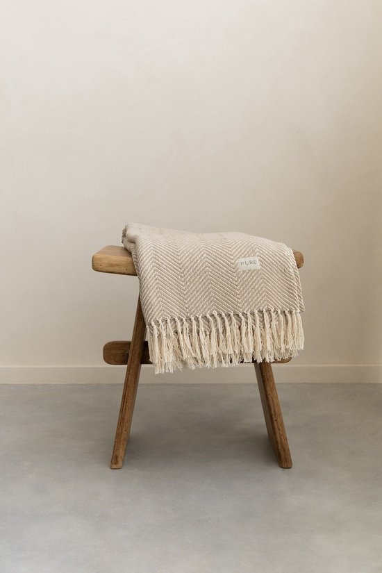 Yoga deken / meditatie deken visgraat taupe - Pure van Pure — afbeelding 4