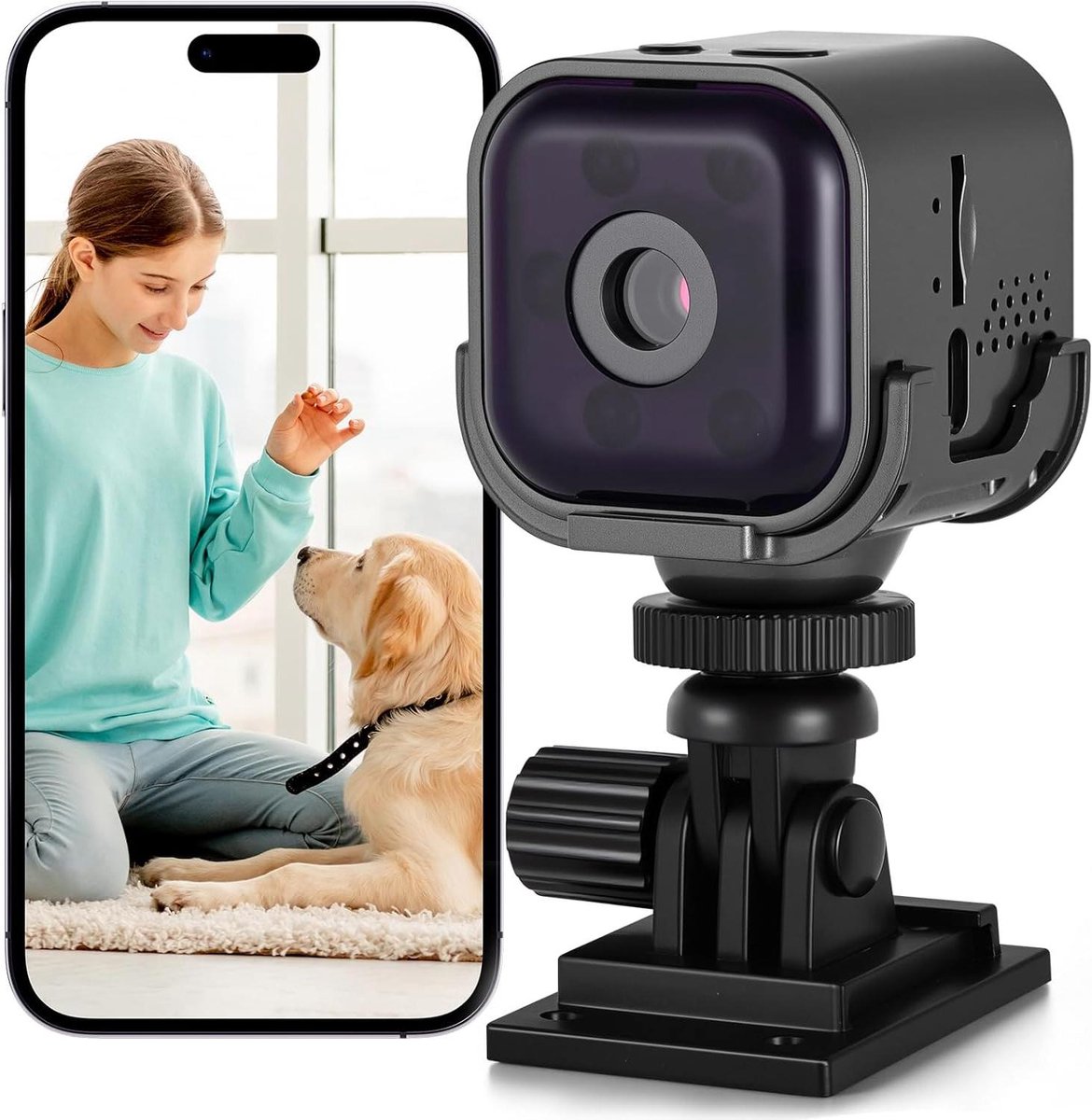 Mini Camera - Draadloze Beveiliging - Huis Bewaken - Nachtzicht Bewegingsdetectie - 1080p HD - Zwart
