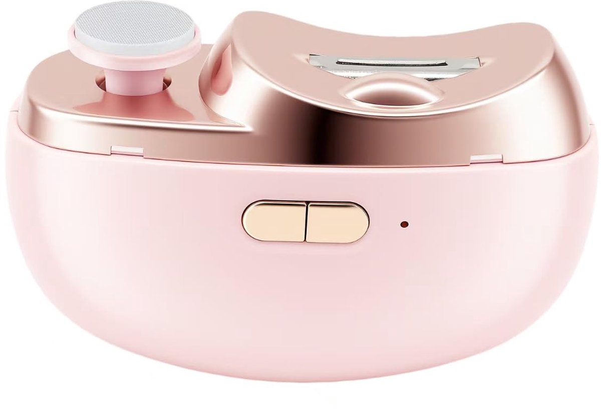 SnelShoppen - Elektrische Nagelknipper met Nagellak, LED voor Nageltrimming en Polijsten, Vijlfunctie en Licht, Multifunctionele Nagelscherper (Roze)
