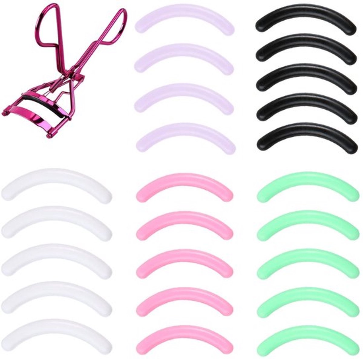 Wimpertang Sterk - 24 Stuks Navullingen - Wimperkruller - Zachte Siliconen Pads - Lichtgewicht - Perfecte Krul