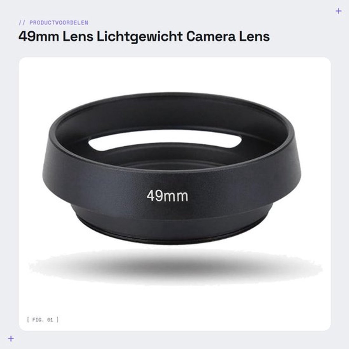 Lenshouder Lichtgewicht Metalen Vervanging - 49mm Lenshouder - Antireflectie - Waterdicht - Schokbestendig - Inclusief Lensdop - Cameraaccessoire