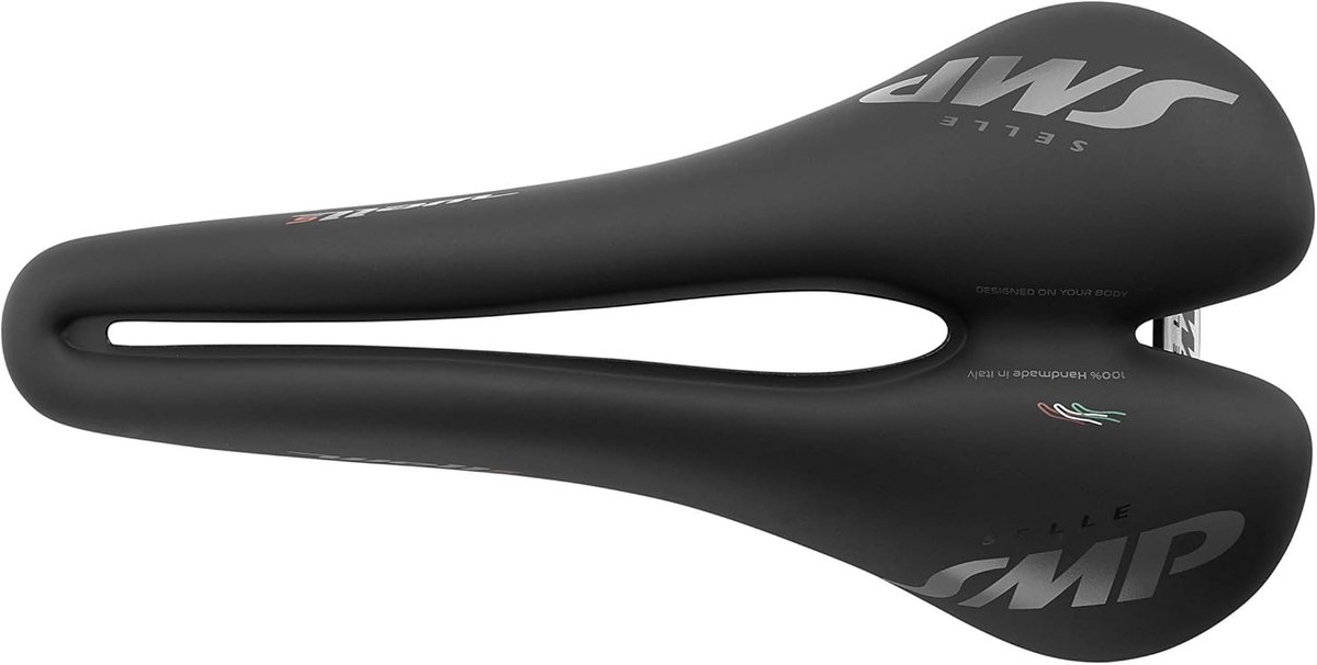 SnelShoppen - Selle SMP WELL S Zadel - Ergonomisch Fietszadel - Mat Zwart - Vermindert Druk op Perineum - Ideaal voor Lange Fietstochten