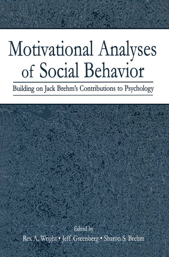 Motivational Analyses of Social Behavior - cover