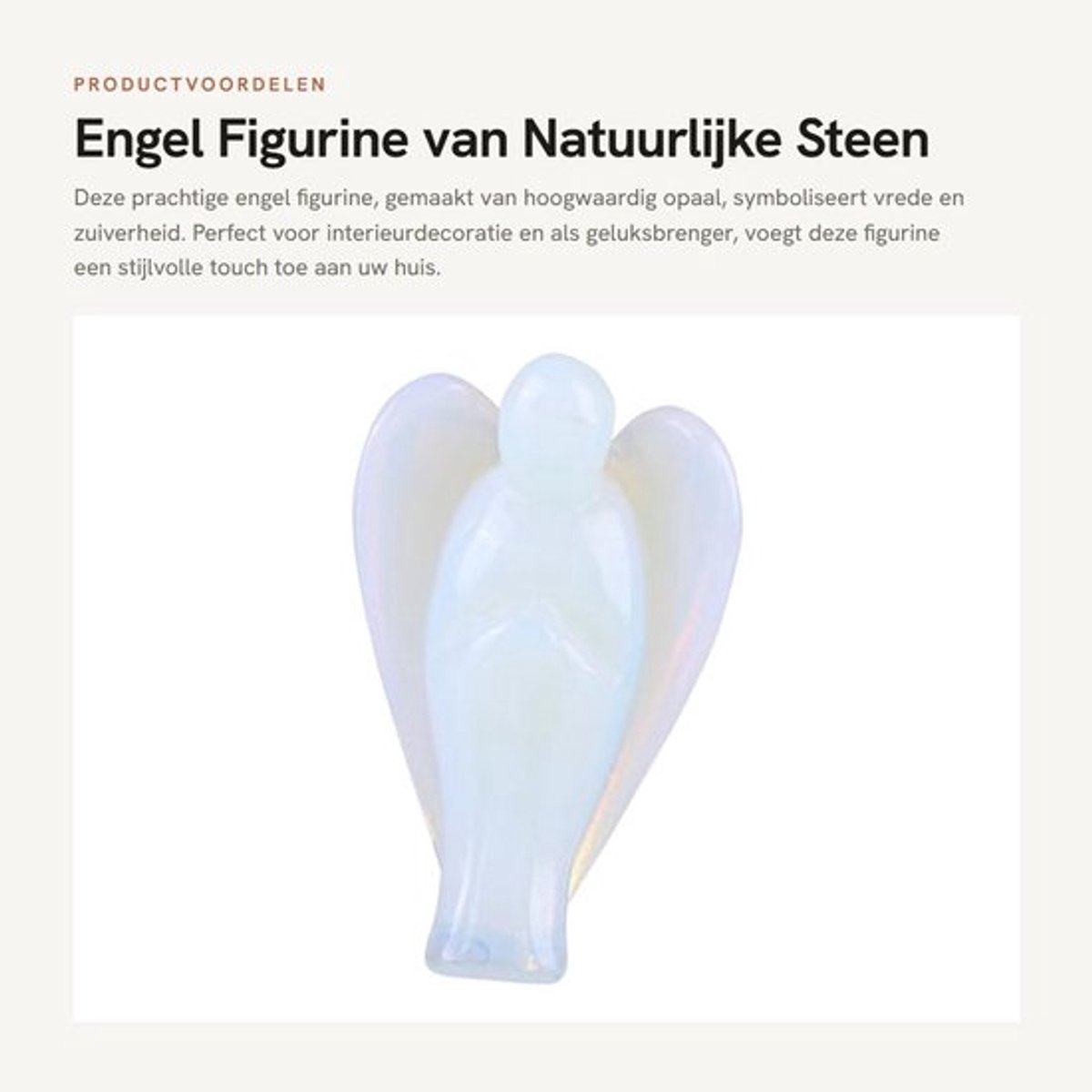 Beschermengel Geluksbrenger - Engel Figurine - Opaalglas Beeldje - Interieur Decoratie - 3,8 x 2,5 x 1,5 cm - Hoogwaardig Materiaal - Engelbeeld
