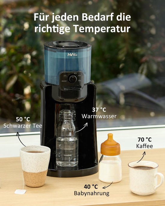 SnelShoppen - Flessenmaker voor baby's, Flessenwarmer, Instant Warmte, Waterdispenser voor Formuleflessen, 4 Temperatuurinstellingen, 72 Uur Smart The van Snelshoppen — afbeelding 5