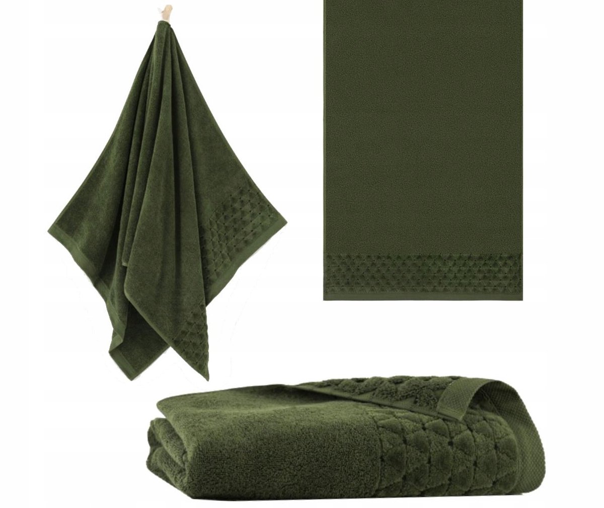 KONEY - Badhanddoek - Oscar - 70 x 140 cm - Groen - 500 g/m²