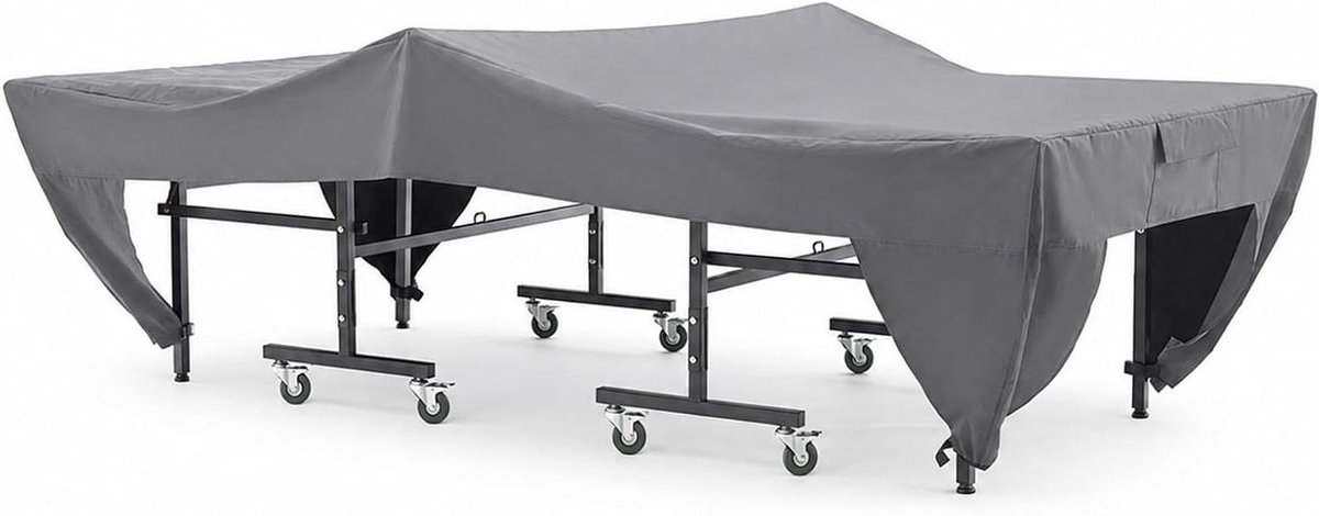 Tafeltennisafdekking - Tafel Tennishoes - Tafel Beschermen - Waterdicht Stofdicht - 280 x 152 x 76 cm - Grijs