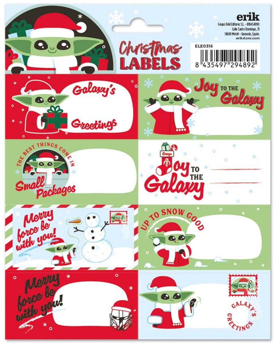 Grupo Erik Disney Star Wars - Christmas SelfAdhesive Labels Zelfklevende etiketten - Multicolours