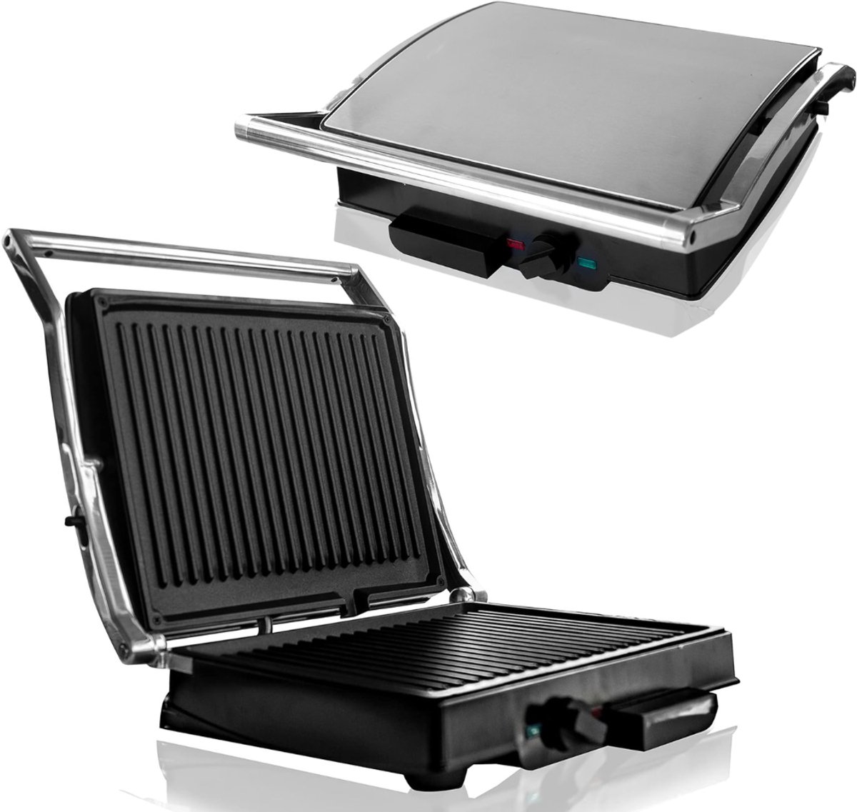 ApexArte® Elektrische Grill - Contactgrill Panini - Snelle Maaltijden - Dubbele Grill Oppervlak