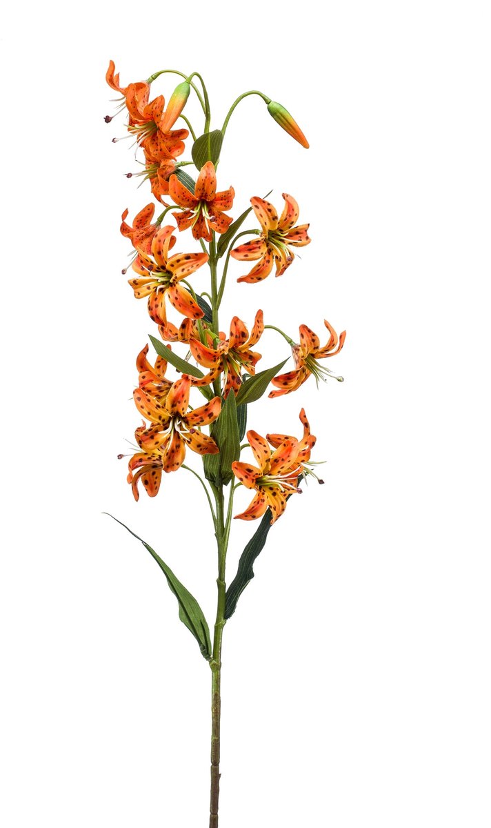 Emerald Kunstbloem Lelie 80cm oranje - Kunstplant voor binnen