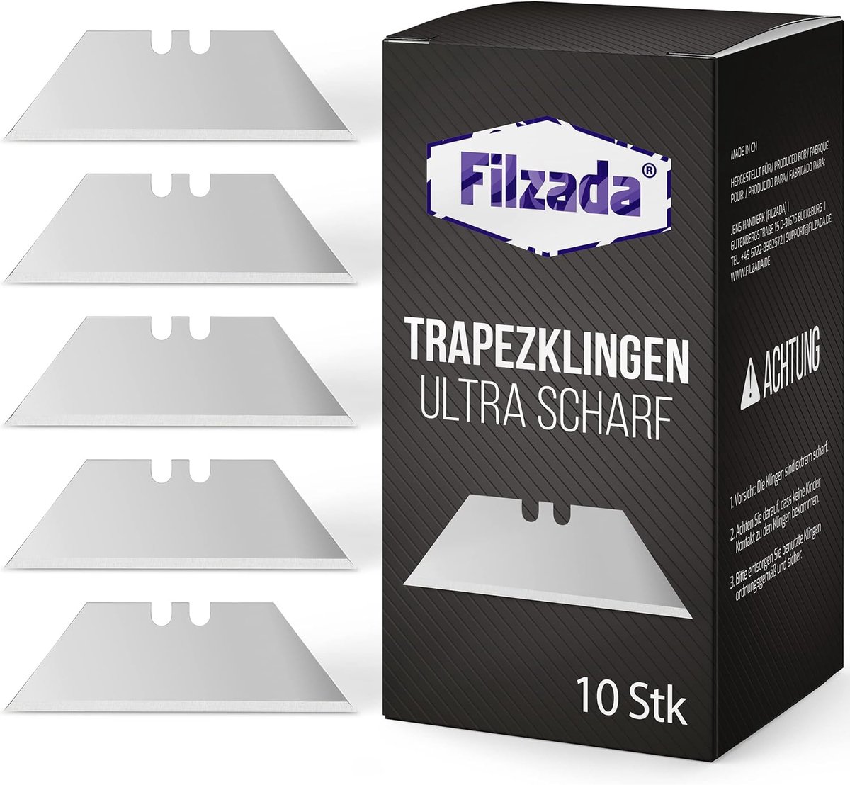 Filzada® 10x Profi Trapeziummessen voor Tapijtmessen 0,5x0,5 mm - Snijmes - ShopVlot