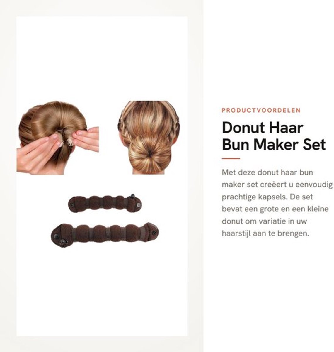 Kappersringen - Flexibele Haarroller - Donut Haarbroodmaker - 2 Stuks - Bruin - Luxe Haarsieraad voor Kapsels - Haarknot