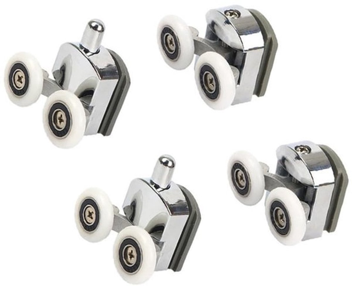 Douchecabinedeurrollen 23 mm - Robuust/duurzaam - Geluidsreductie - Geschikt voor glazen deuren 3-6 mm - Eenvoudig te vervangen - Ideaal voor douchecabines/whirlpools - Douchewielen