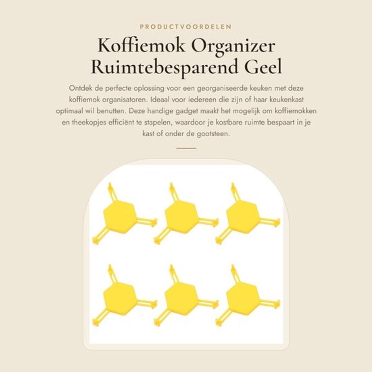Koffiemok Organizer - 6 Stuks - Uitbreidbare Mok Houder - Stapelbare Gadget - Ruimtebesparend - Kunststof Materiaal - Mokhouder