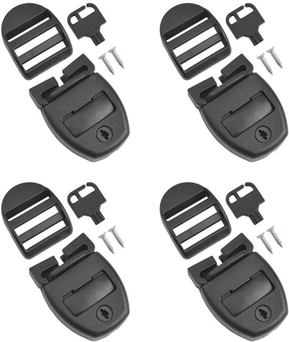 Cover Clips - 4 Sets - Reparatieset voor Hot Tub - Vervangingsclips met Sleutels - Bevestigingsmateriaal - Geschikt voor 1-1,3 inch Riemen - Spa Cover