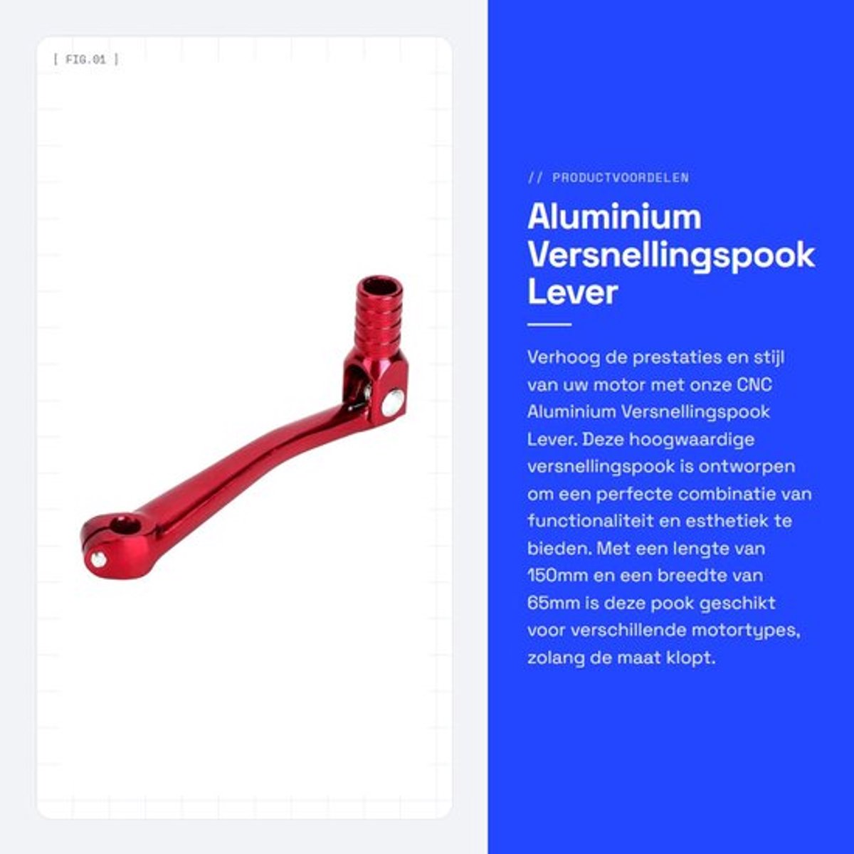Versnellingspook Hoes - Pookknop - Versnellingspook Knop - Universeel - CNC Aluminium - 150mm/65mm - Versnellingshendel