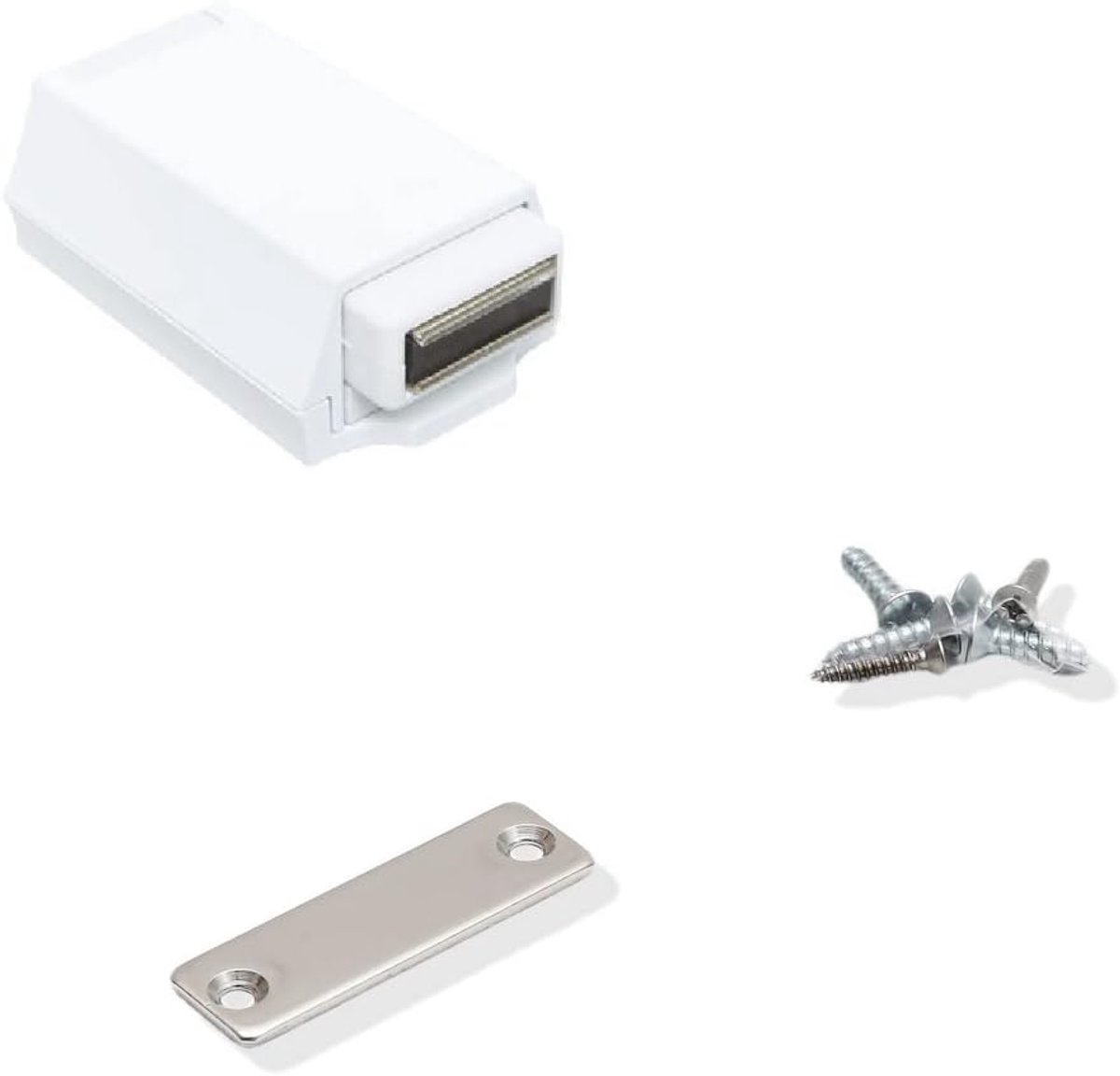 SnelShoppen - Heavy Duty Magnetische Drukknop voor Dempende Deuren - Push-to-Open, Handvatloze Deuren, Wit, Voor Kasten, Keuken, Pantry, Verborgen Deu