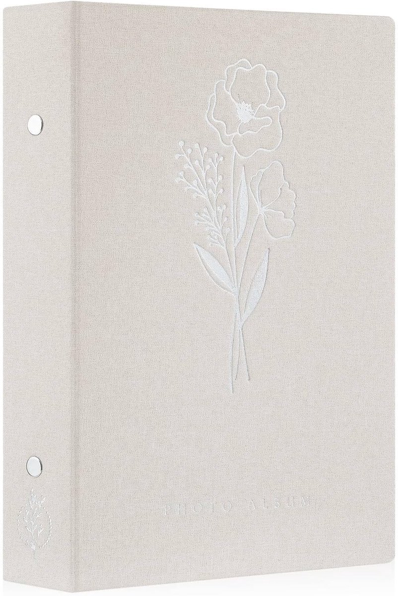 SnelShoppen - Fotoalbum 6x4 Inch - Beige Linnen, 300 Foto's, 50 Bladen, Voor Landschap Foto's van 10x15 cm, Elegant en Duurzaam