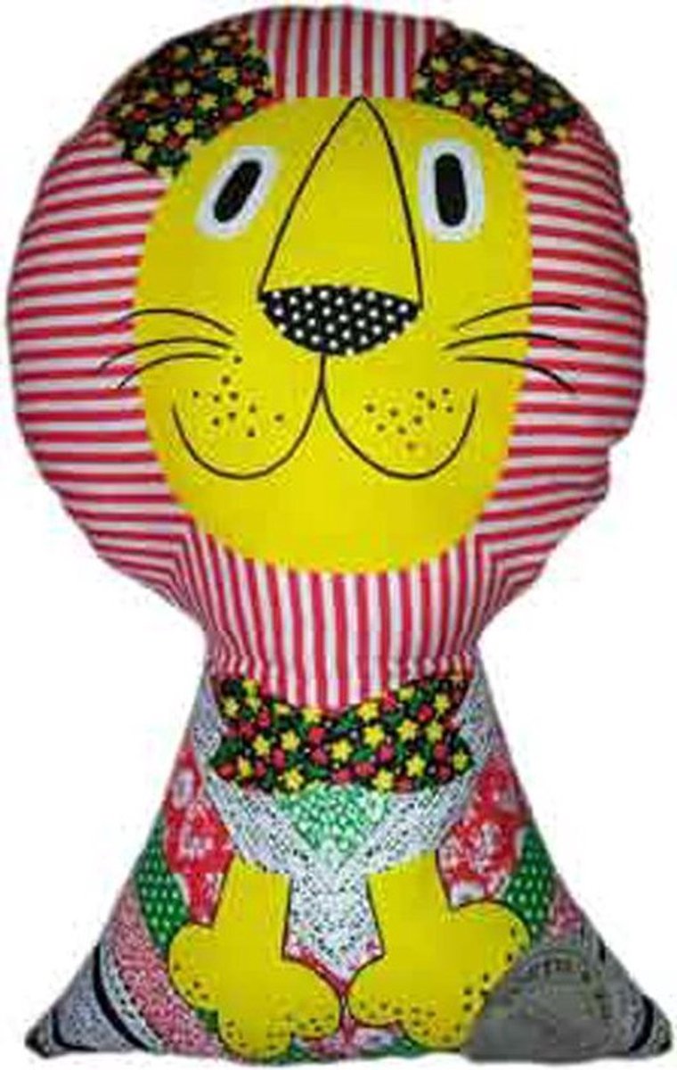 Toetie & Zo Handgemaakt Kussen Leeuw, stoer, knuffel, 48x25, kinderkamer, babykamer