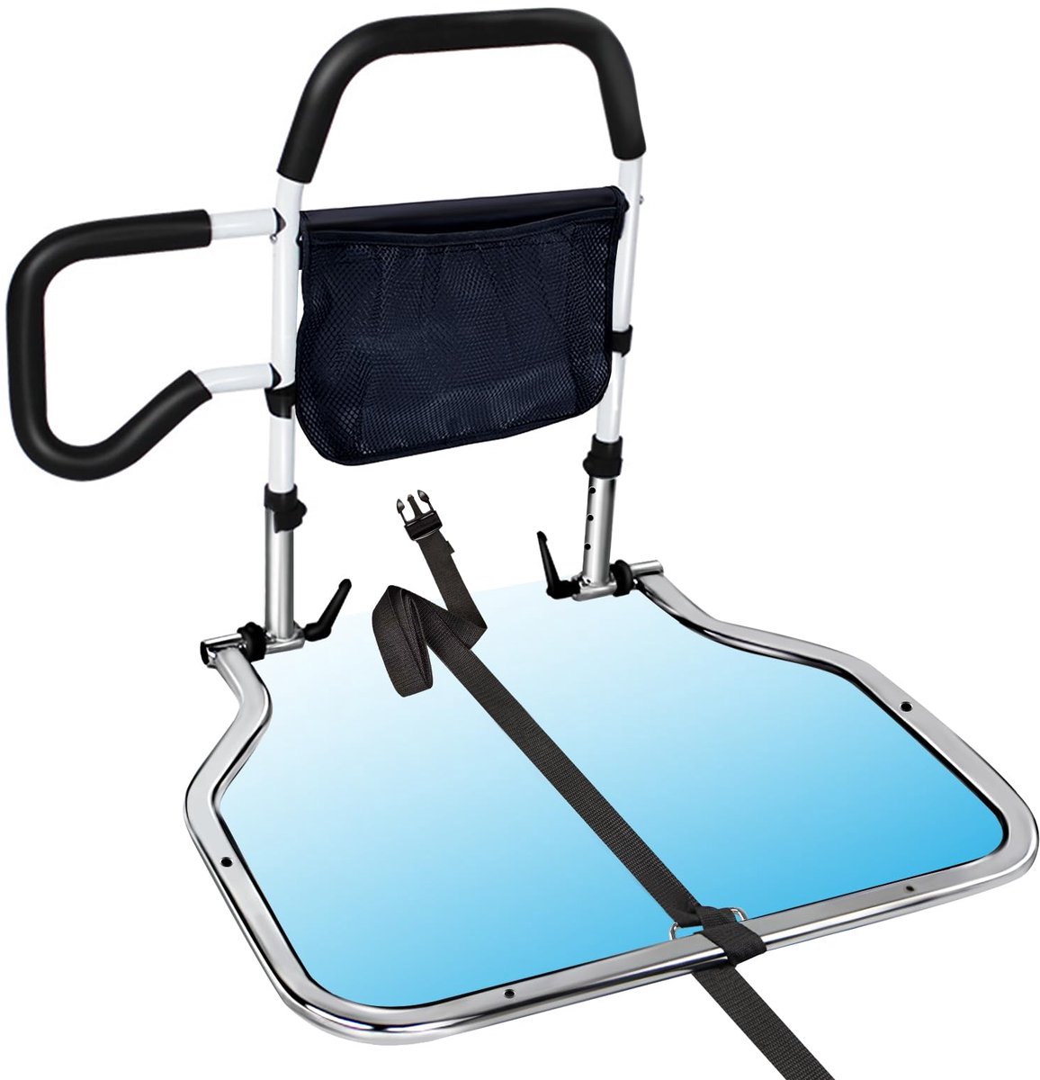 SnelShoppen - Bedhekje opvouwbaar voor senioren, verstelbaar bedhek, bedhulpstang voor king, queen, vol-/twin-bed, niet wiebelend, veilig en ergonomis
