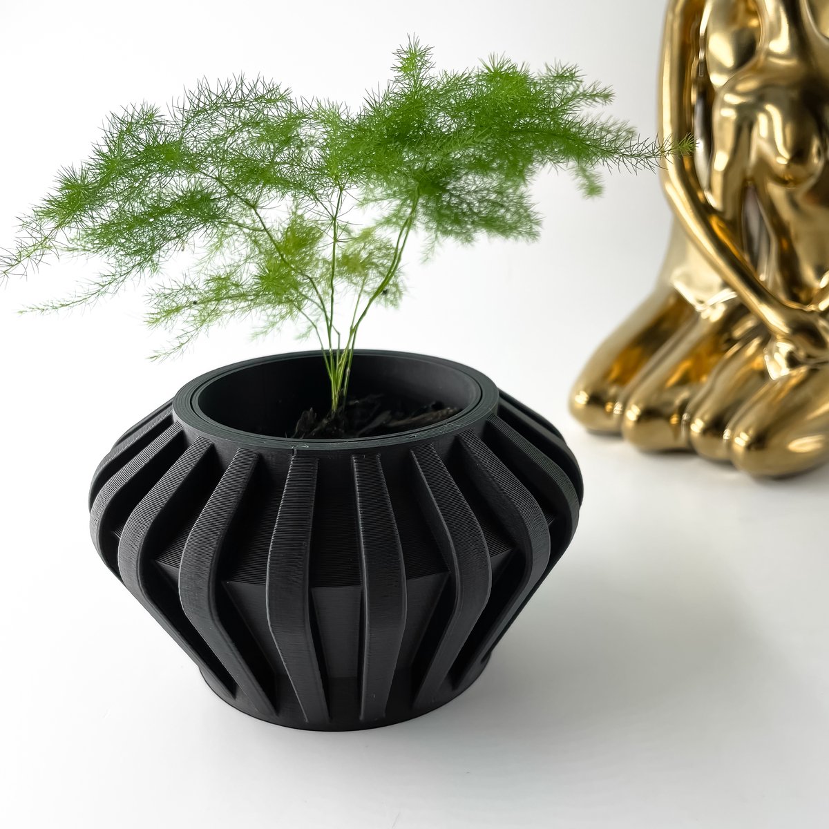 Skushy Hino Bloempot - Moderne Designpot voor Kamerplanten - Sculpturale Plantenpot voor Woonkamer en Kantoor - Premium Woondecoratie