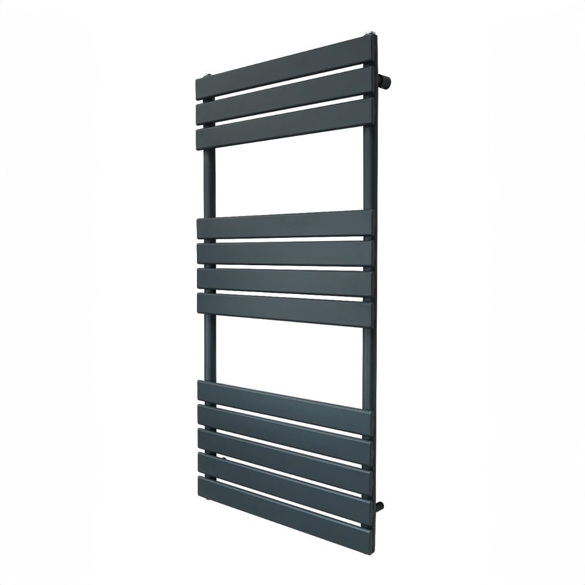 SnelShoppen - Verticale Towel Radiator Design Verwarmde Handdoek Rail 1200mm x 600mm Badkamer Grijs Muur Gemonteerd Carbon Staal Inclusief Schoonmaakb