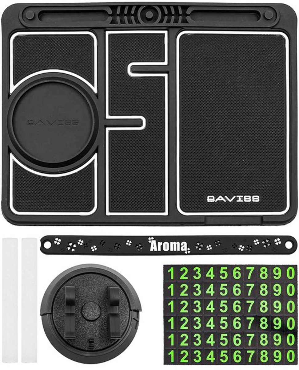Dashboardmat Antislip - Flexibel - Slijtvast - Telefoonhouder - Geurverspreider - Afmetingen 19 x 25 cm - Autodashmat