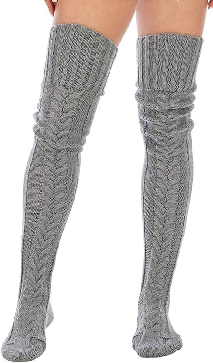 Feminiene Dames Overknee Kousen - Warme Chunky Brei Kousen voor Comfort en Ademend Vermogen