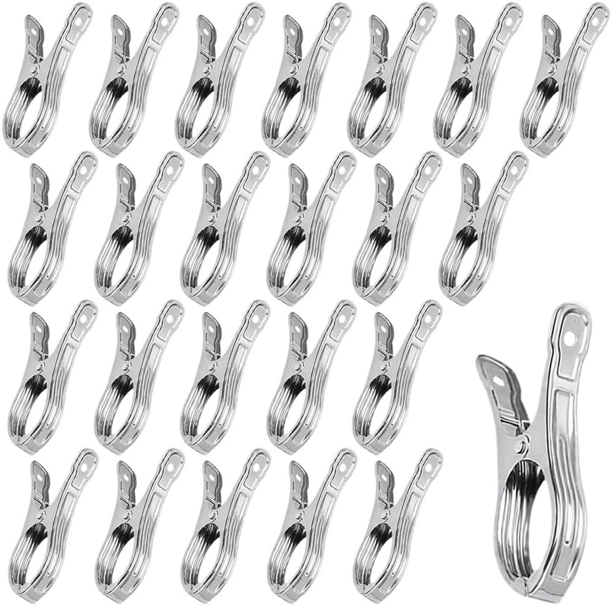 Sterke Wasknijpers - 50 Stuks RVS Klemmen, Winddicht voor Zware Kleding en Wasgoed, Duurzaam en Betrouwbaar