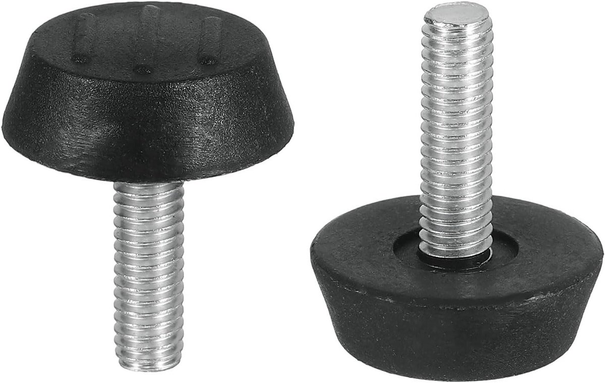 Verstelbare meubelpootjes voor meubels - 8 stuks - Geschikt voor diverse meubels - Zwart - 6 x 20 x 25mm