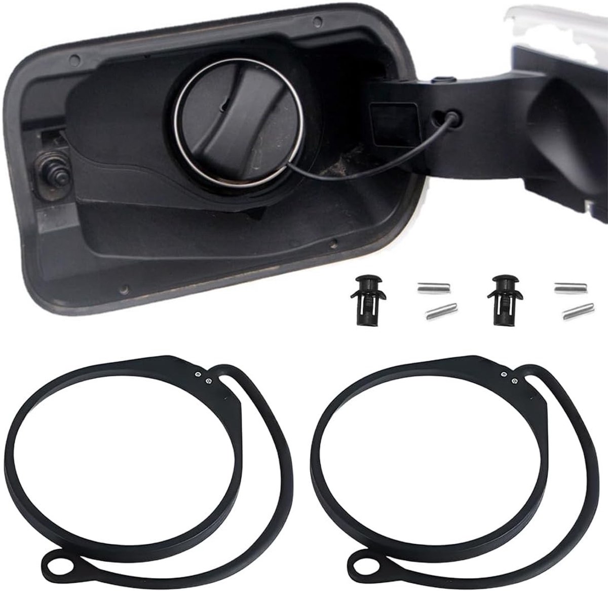 Set van 2 elastische banden voor tankdeksels, bevestigingsbanden voor tankdeksels, duurzame en flexibele tankdekselaccessoires