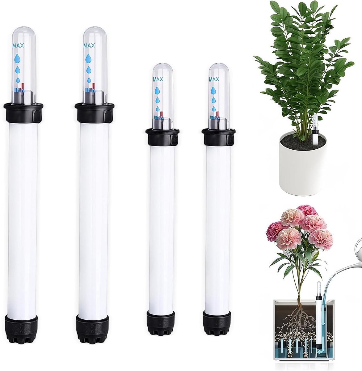 Praktische waterniveau-indicatoren voor binnenplanten - 4 stuks, ideaal voor potplanten en bloembakken, eenvoudig te gebruiken en effectief voor optimale groei