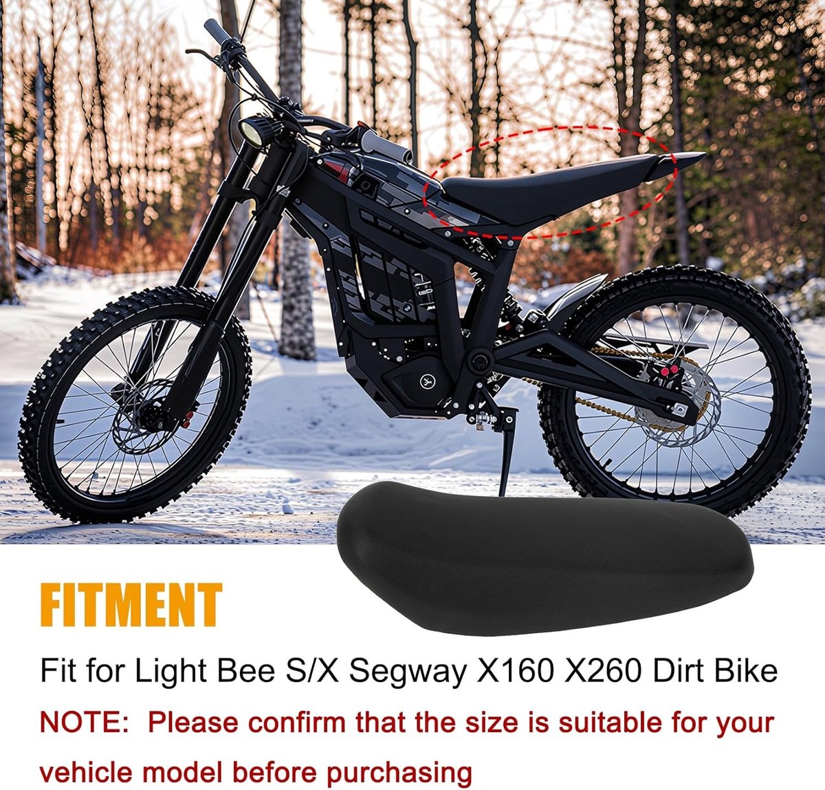 Zitkussen voor Elektrische Fiets, Waterdicht Dirt Bike Zadel, Geschikt voor Sur-Ron Light Bee X & S/X160/X260, Comfortabel Motorzadel voor E-Bike en Fietstochten