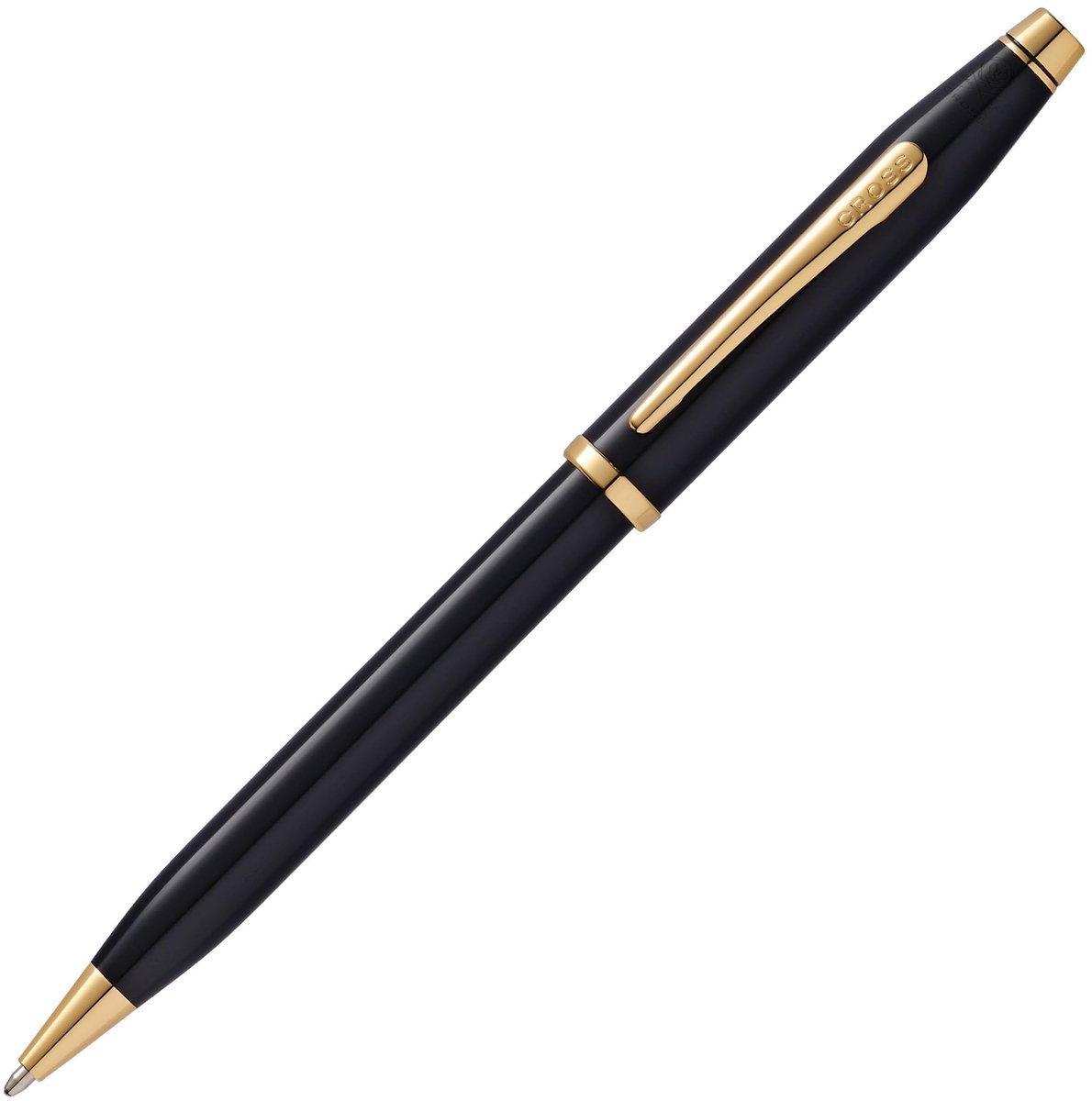 SnelShoppen - Luxe Cross Century II Balpen - Zwarte Lak Verguld - Schrijfkleur Zwart - Maat M - Inclusief Premium Geschenkdoos - Perfect voor Feesteli
