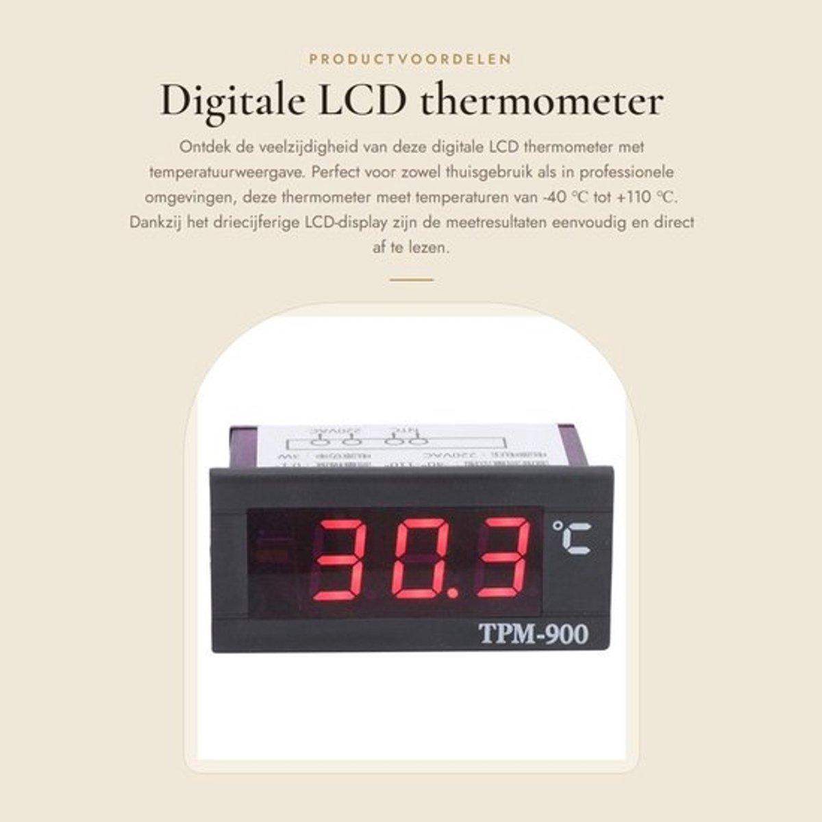 Thermometer Digitale LCD - Temperatuurmeter - Temperatuurweergave - Nauwkeurige Meting - Voor Koeling - Tot +110 °C