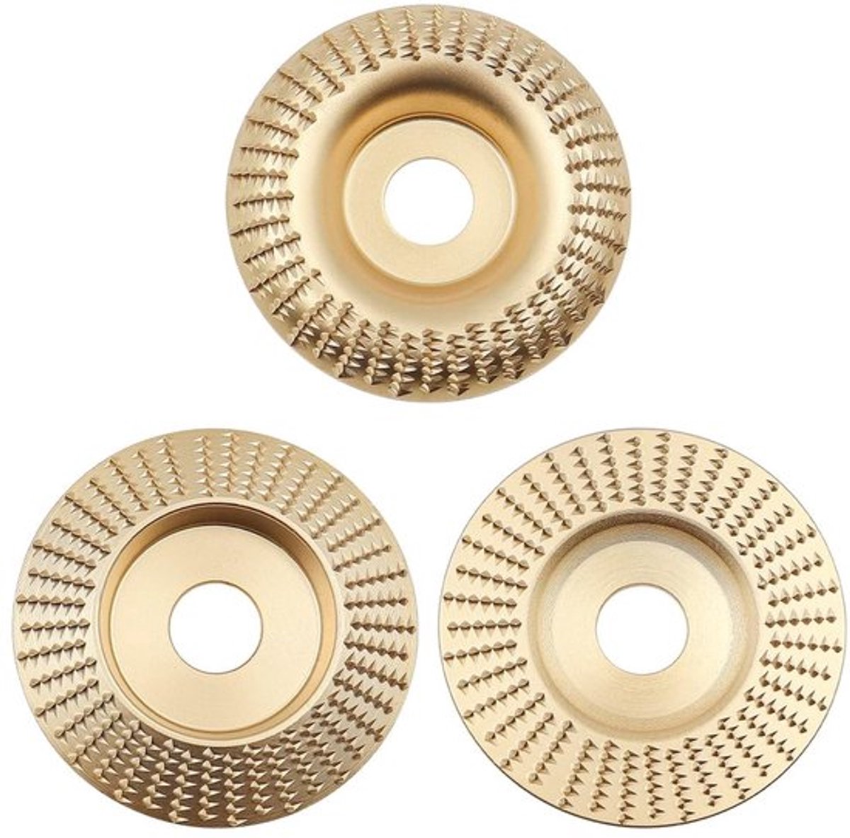 Schuurschijf 125mm - 3 Delige Set - Houtcarbide Slijpschijf - Raspschijf - Haakse Slijper - Voor Houtbewerking - Hoekslijpschijf